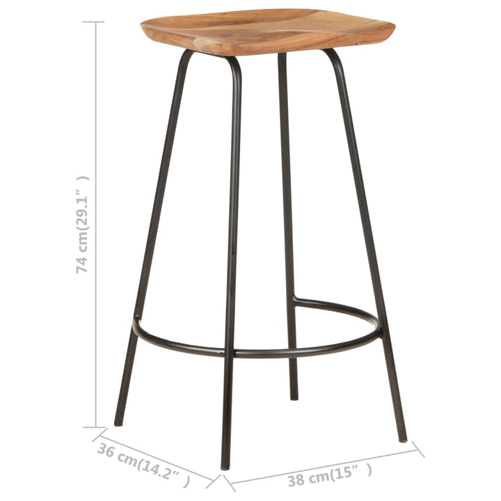 Taburete De Bar, 4 Buc., Lemn Masiv De Acacia