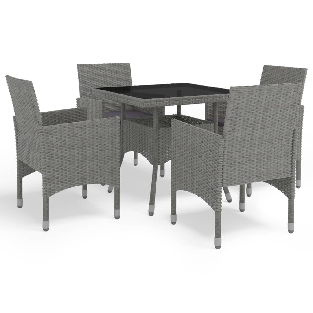 Set Mobilier De Grădină, 5 Piese, , Poliratan