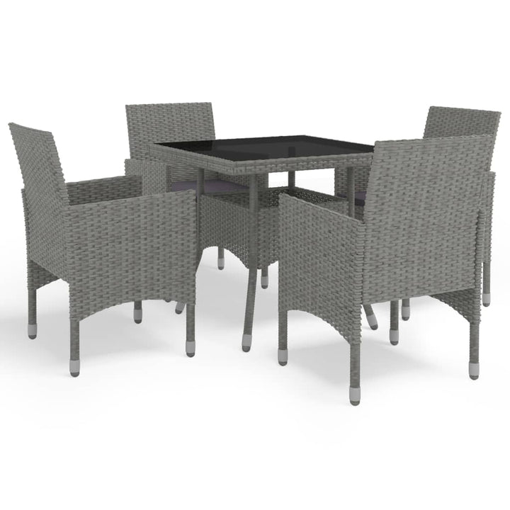 Set Mobilier De Grădină, 5 Piese, , Poliratan