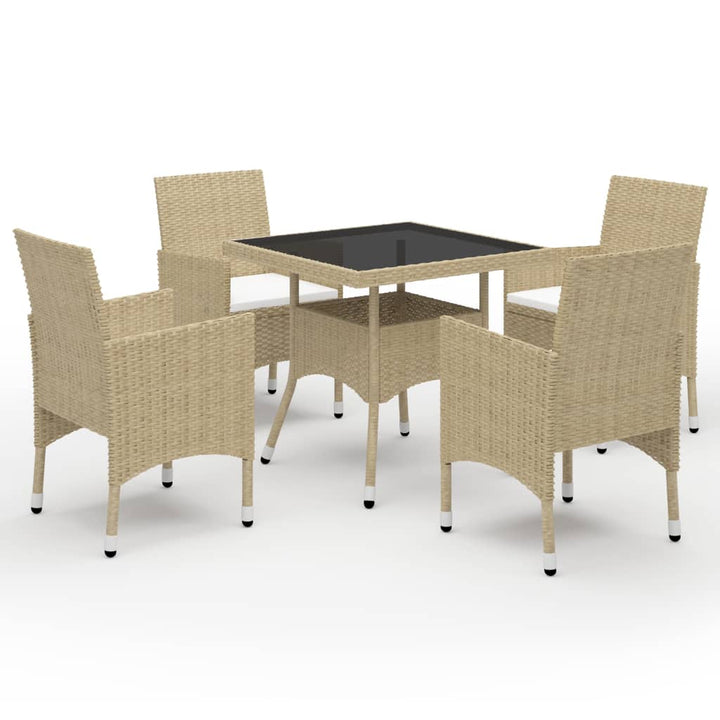 Set Mobilier De Grădină, 5 Piese, , Poliratan