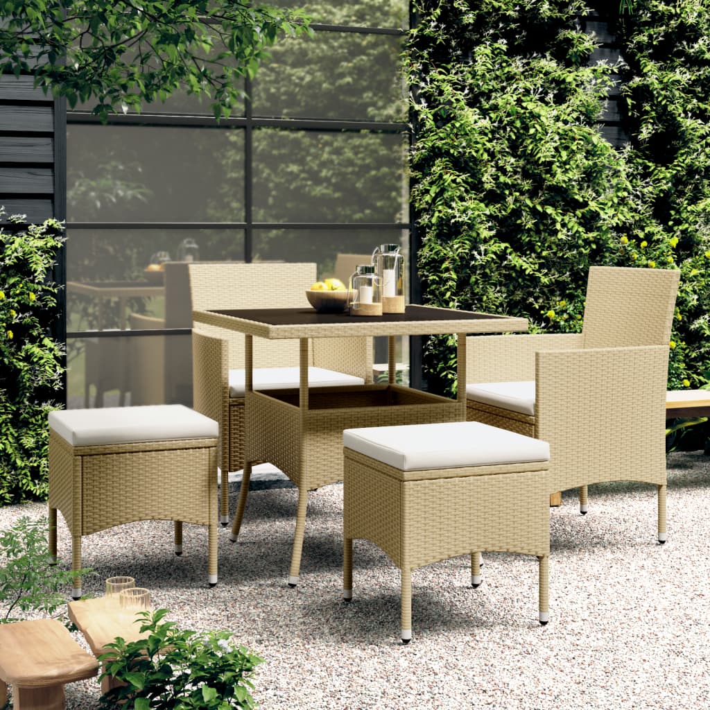 Set Mobilier De Grădină, 5 Piese, Poliratan