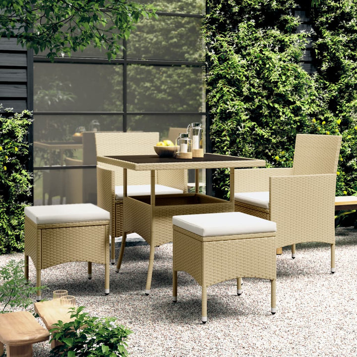 Set Mobilier De Grădină, 5 Piese, Poliratan