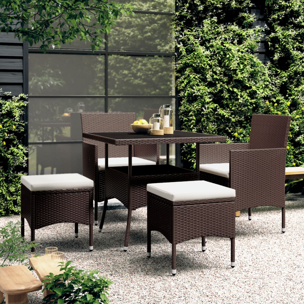 Set Mobilier De Grădină, 5 Piese, Poliratan