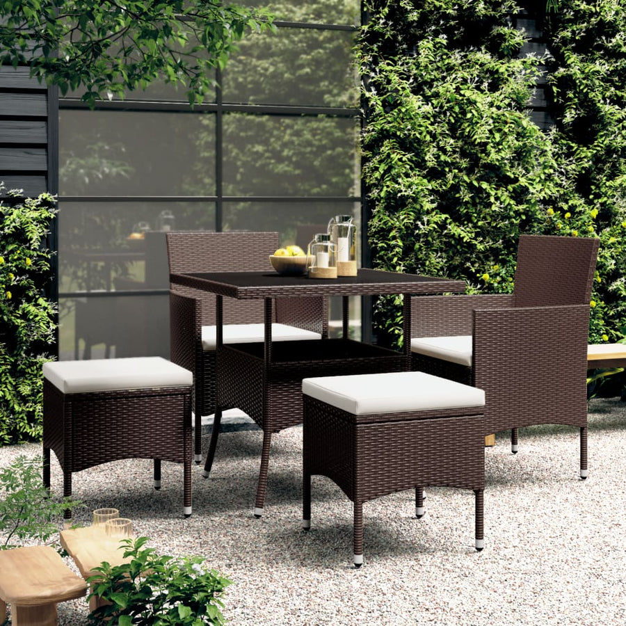 Set Mobilier De Grădină, 5 Piese, Poliratan