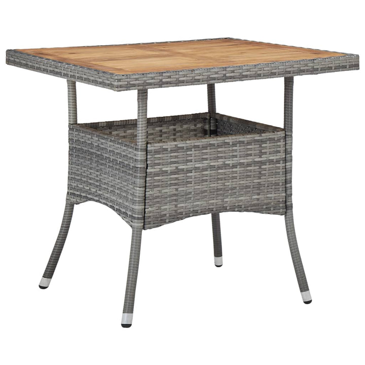 Set Mobilier Grădină, 5 Piese, Gri, Poliratan Și Lemn Acacia