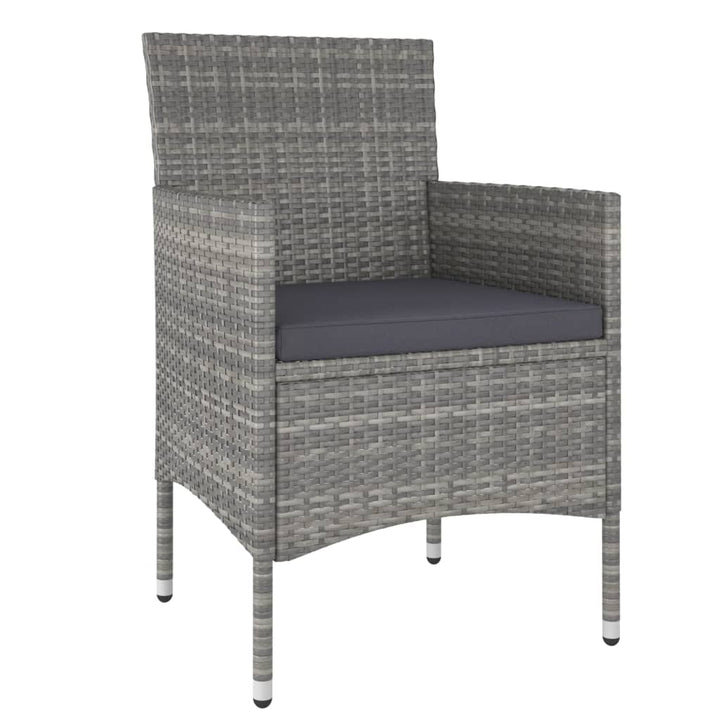 Set Mobilier Grădină, 5 Piese, Gri, Poliratan Și Lemn Acacia
