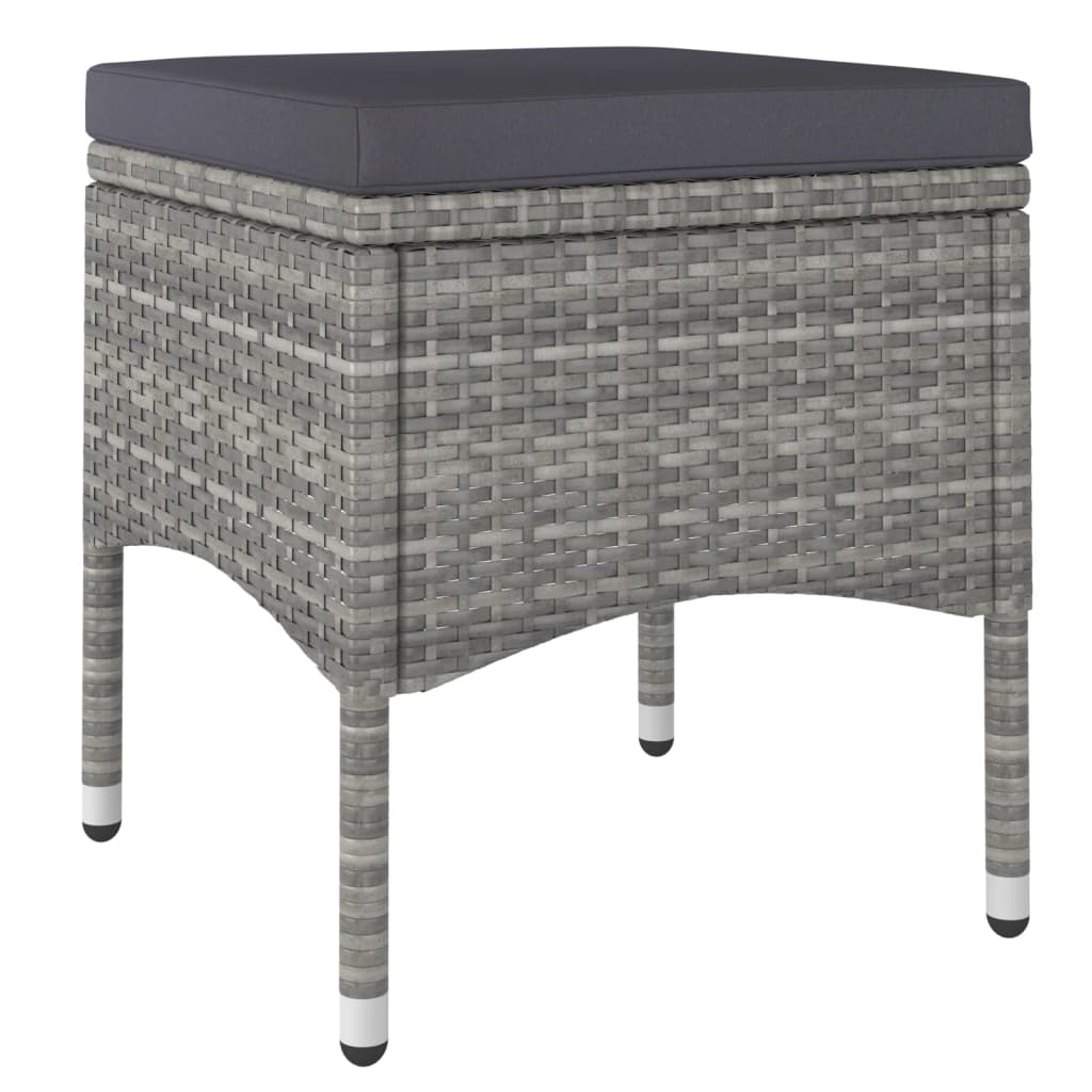Set Mobilier Grădină, 5 Piese, Gri, Poliratan Și Lemn Acacia