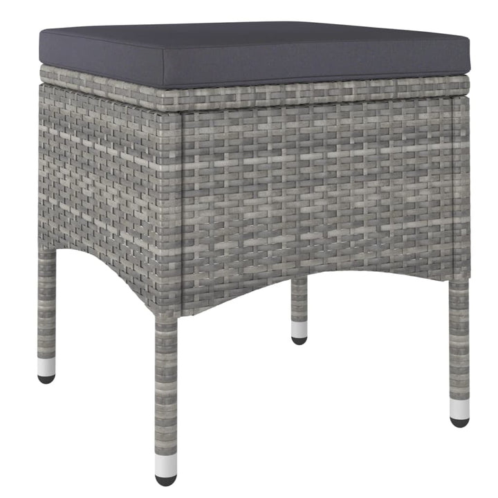 Set Mobilier Grădină, 5 Piese, Gri, Poliratan Și Lemn Acacia