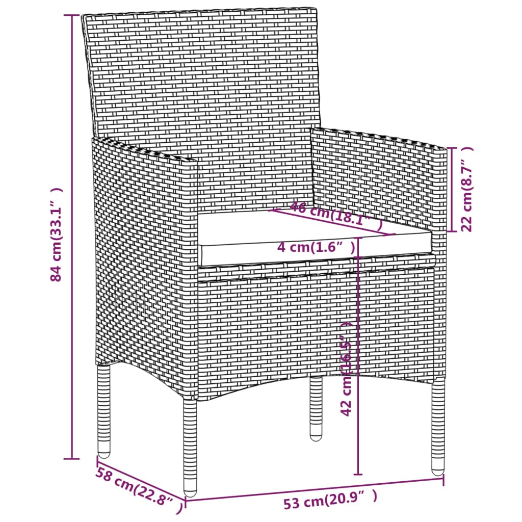 Set Mobilier Grădină, 5 Piese, Gri, Poliratan Și Lemn Acacia