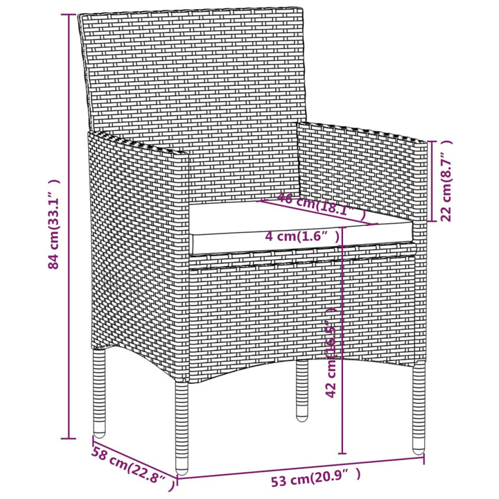 Set Mobilier Grădină, 5 Piese, Gri, Poliratan Și Lemn Acacia