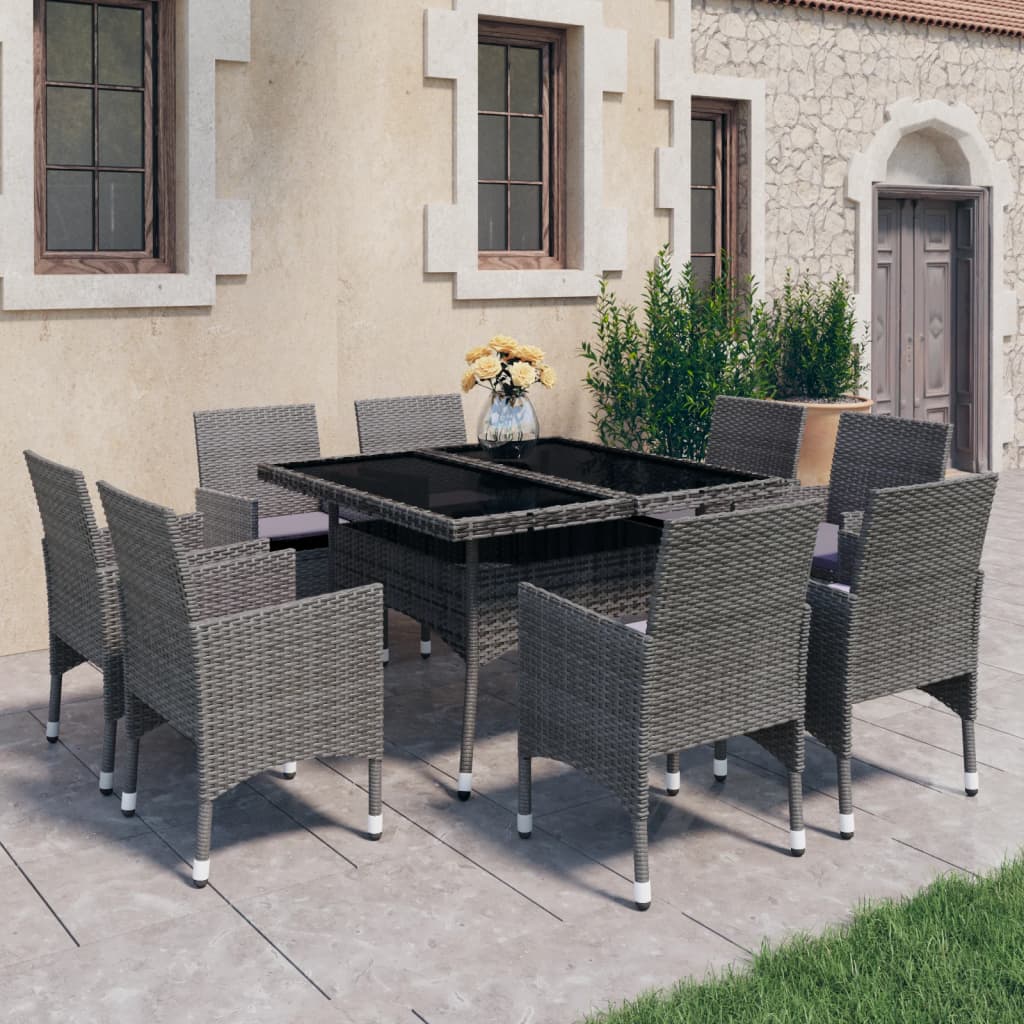 Set Mobilier De Grădină, 5 Piese, , Poliratan