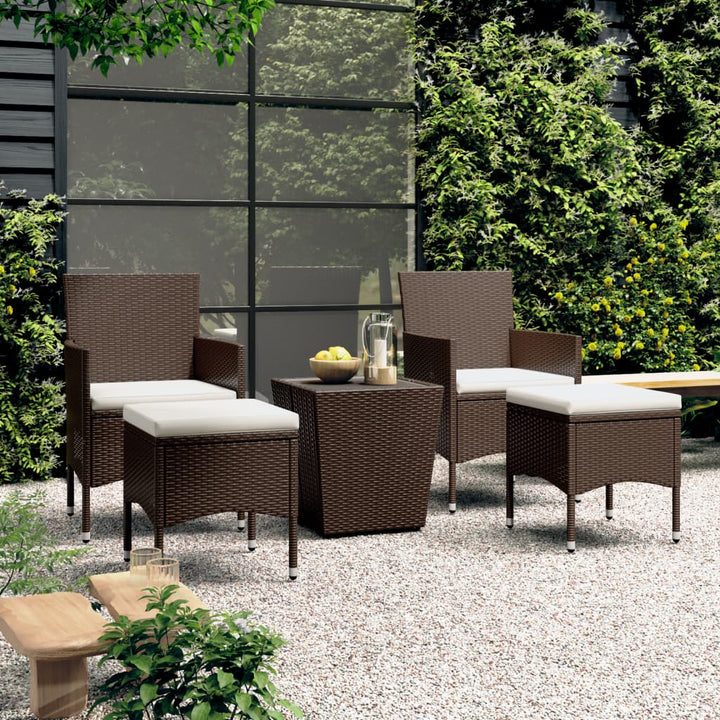 Set Mobilier Bistro, 3 Piese, Poliratan/Sticlă Securizată