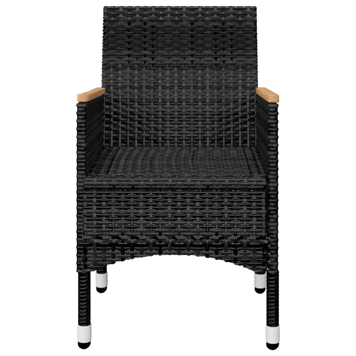 Set Mobilier Bistro Grădină 3 Piese Negru Poliratan Și Sticlă
