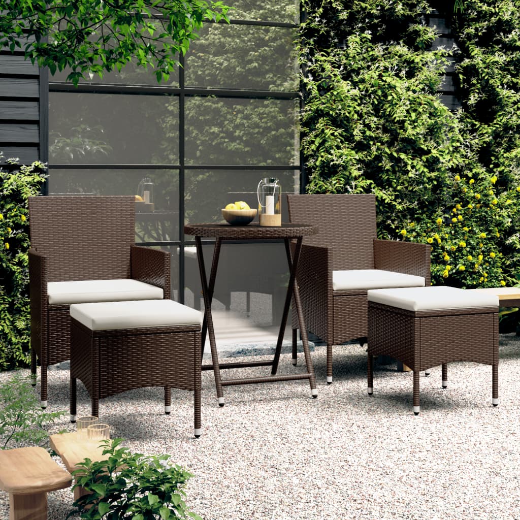 Set Mobilier Bistro Grădină 3 Piese Negru Poliratan Și Sticlă