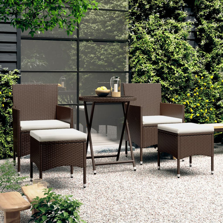 Set Mobilier Bistro Grădină 3 Piese Negru Poliratan Și Sticlă
