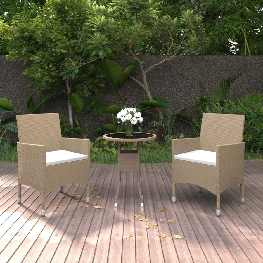 Set Mobilier De Grădină, 3 Piese, , Poliratan