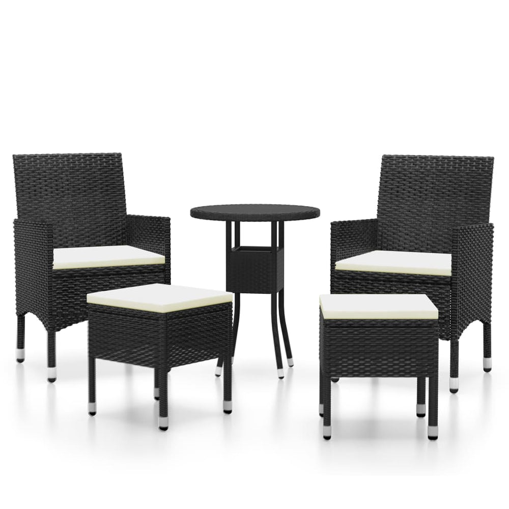 Set Mobilier De Grădină, 5 Piese, , Poliratan