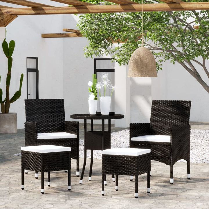 Set Mobilier De Grădină, 5 Piese, , Poliratan