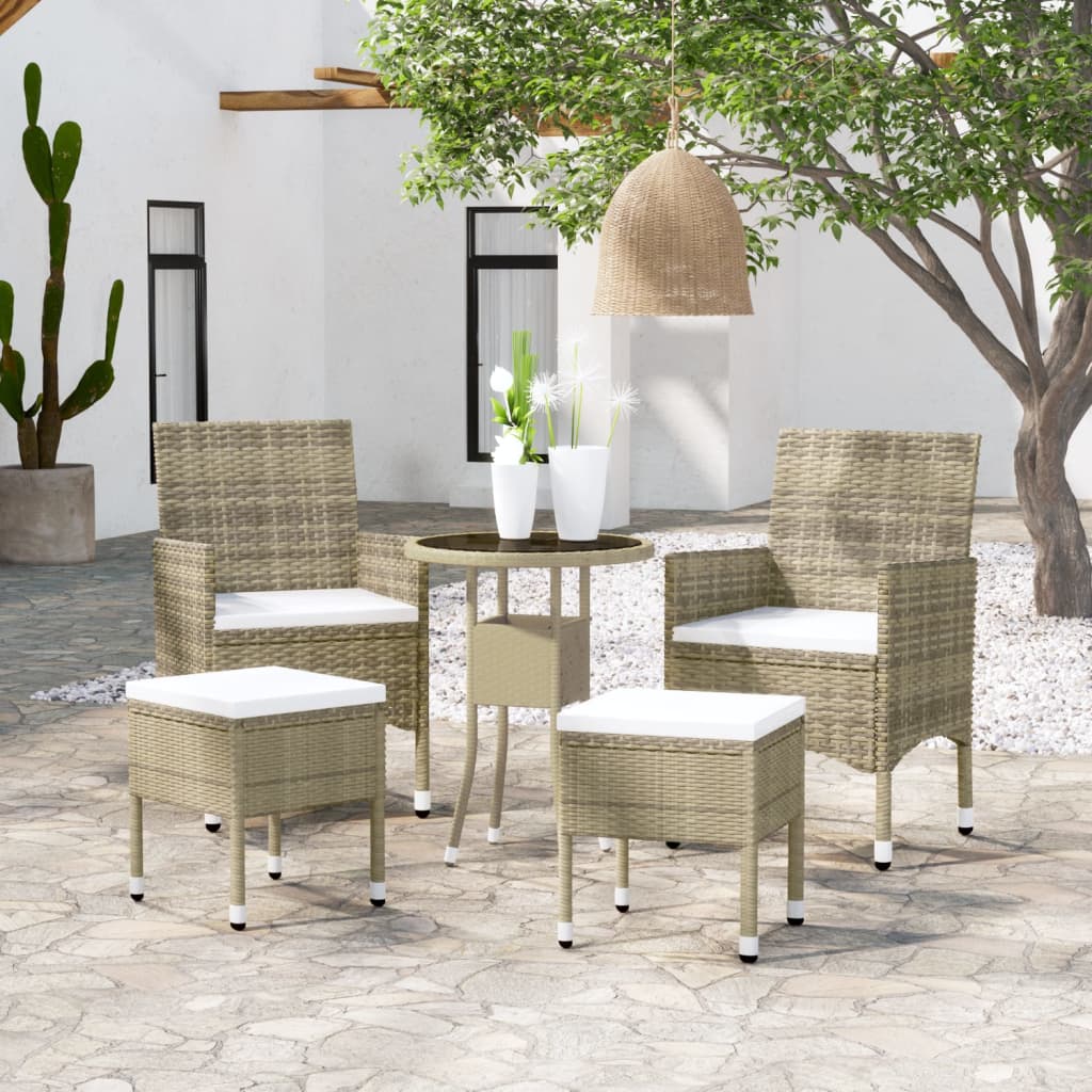 Set Mobilier De Grădină, 5 Piese, , Poliratan