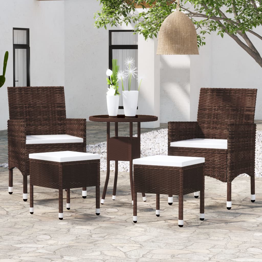 Set Mobilier De Grădină, 5 Piese, , Poliratan