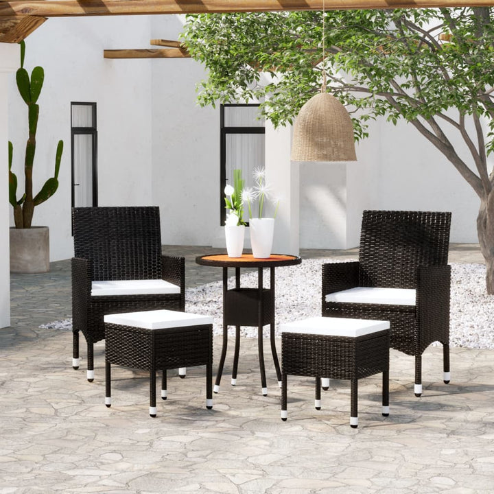 Set Mobilier De Grădină, 5 Piese, , Poliratan