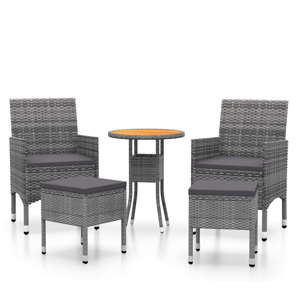 Set Mobilier De Grădină, 5 Piese, , Poliratan