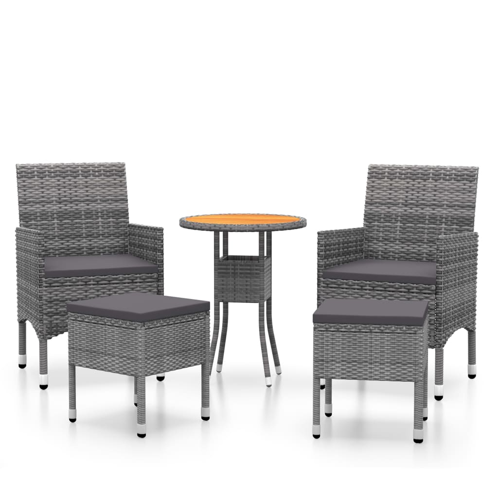 Set Mobilier De Grădină, 5 Piese, , Poliratan