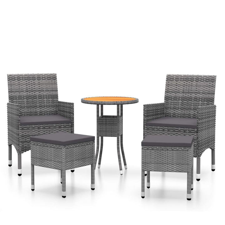 Set Mobilier De Grădină, 5 Piese, , Poliratan