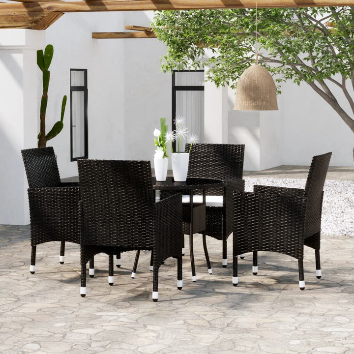 Set Mobilier De Grădină, 5 Piese, , Poliratan