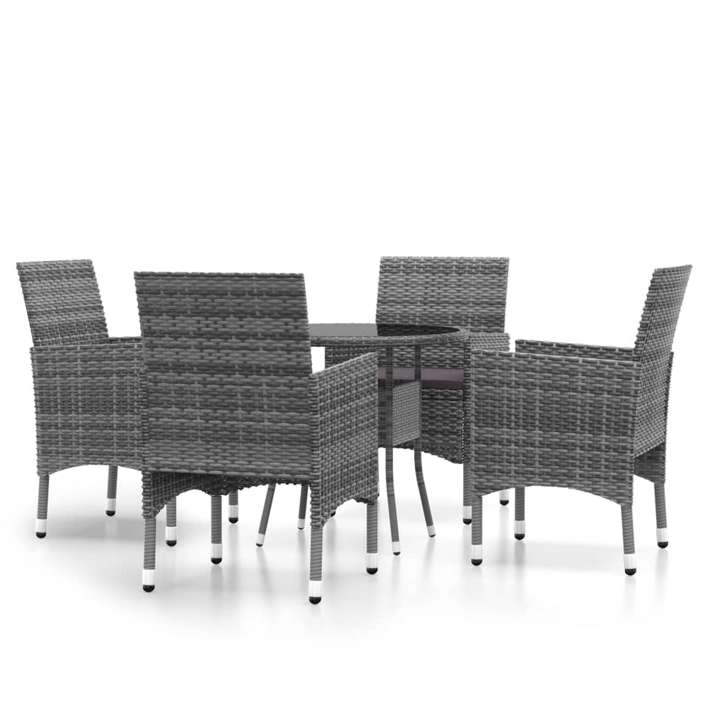 Set Mobilier De Grădină, 5 Piese, , Poliratan