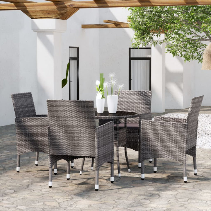 Set Mobilier De Grădină, 5 Piese, , Poliratan