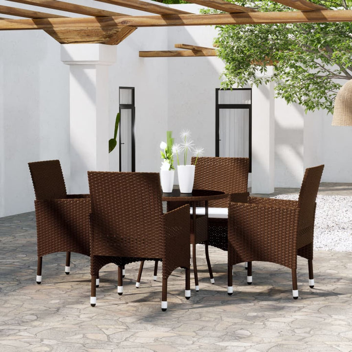 Set Mobilier De Grădină, 5 Piese, , Poliratan