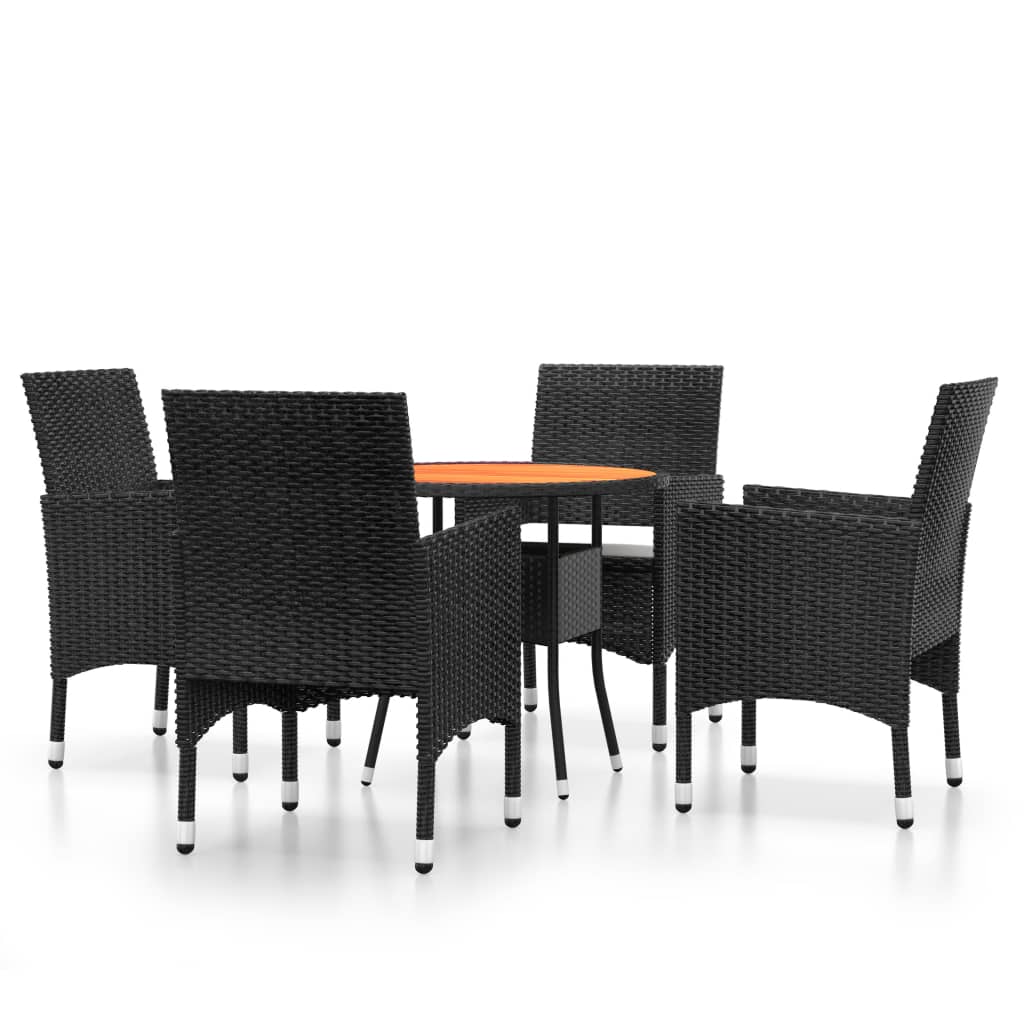 Set Mobilier De Grădină, 5 Piese, , Poliratan