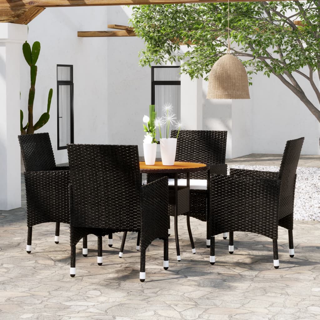 Set Mobilier De Grădină, 5 Piese, , Poliratan