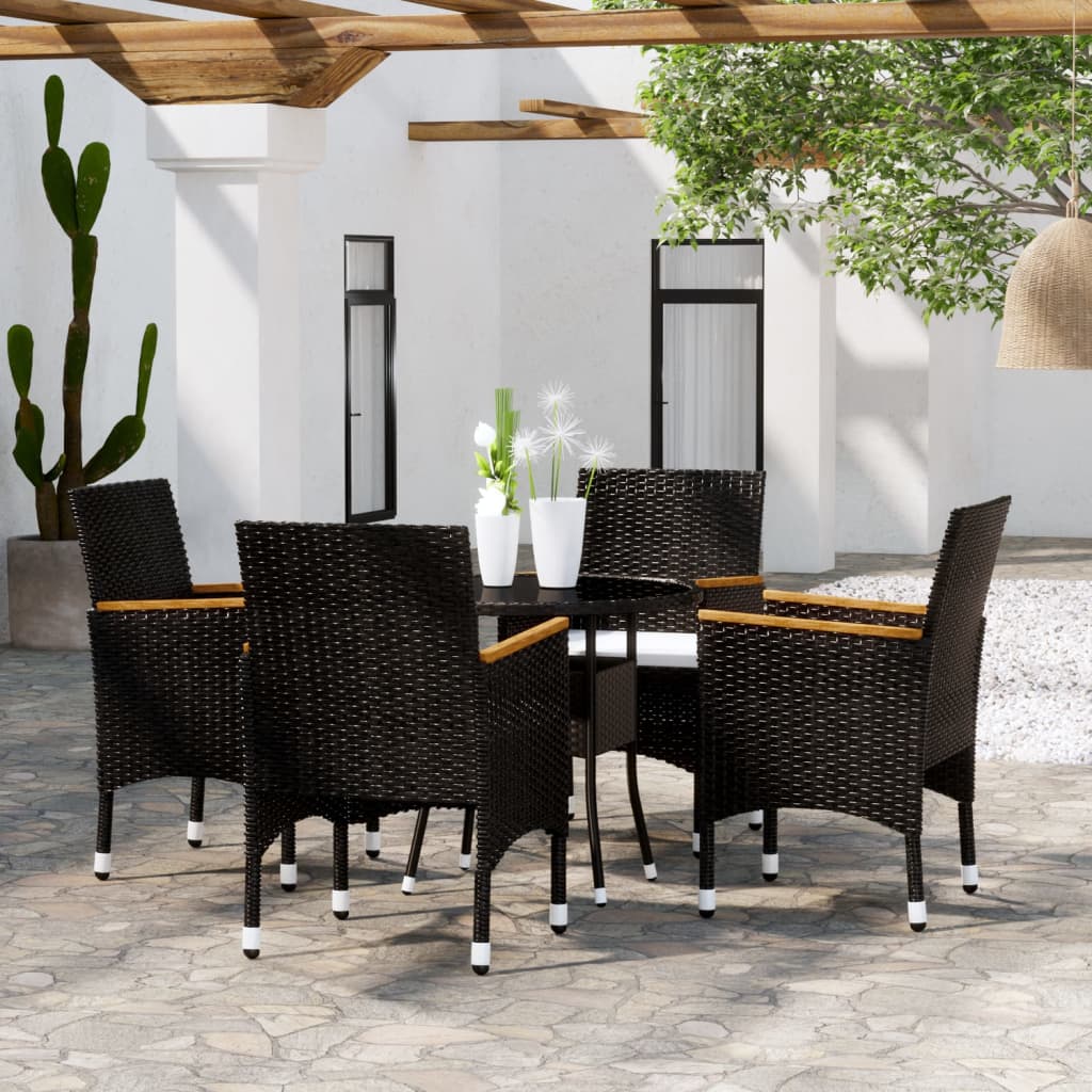 Set Mobilier De Grădină, 5 Piese, , Poliratan