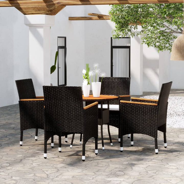 Set Mobilier Grădină, 5 Piese, , Poliratan Și Sticlă