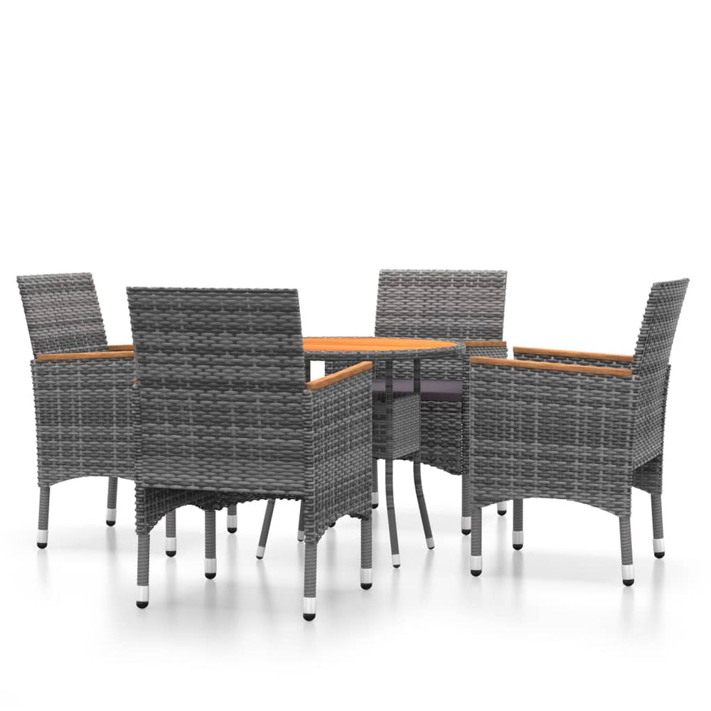 Set Mobilier Grădină, 5 Piese, , Poliratan Și Sticlă