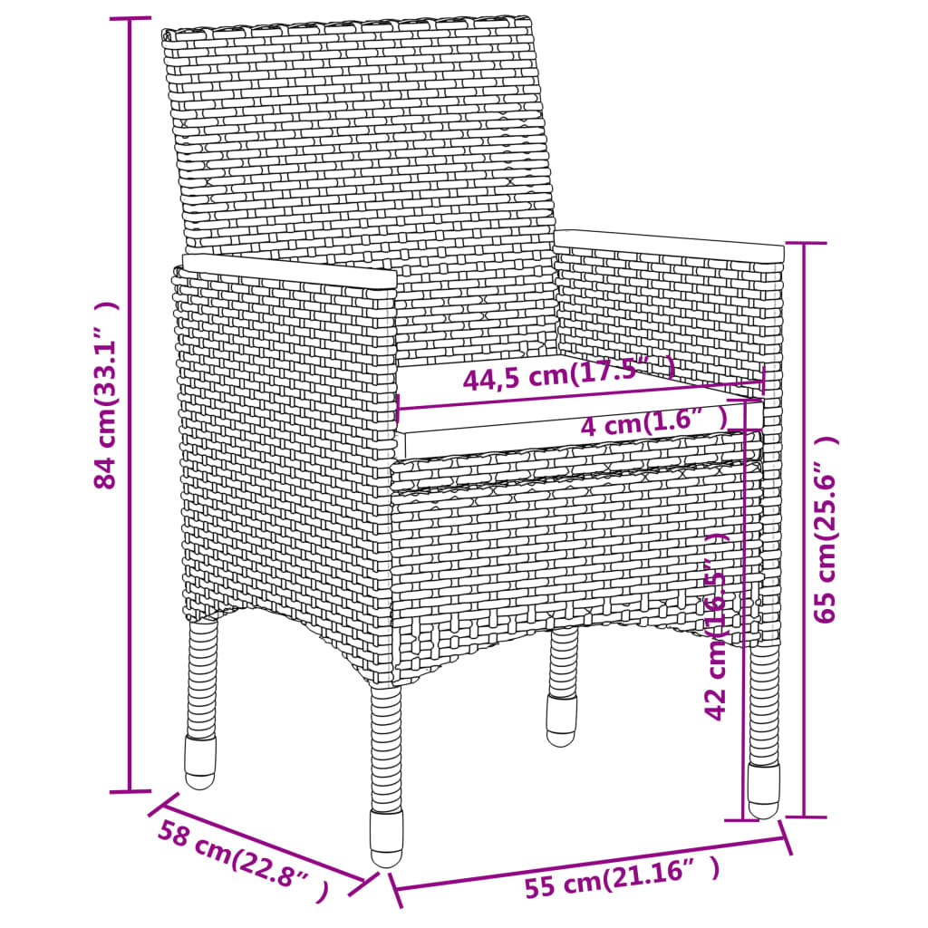 Set Mobilier Grădină, 5 Piese, , Poliratan Și Sticlă