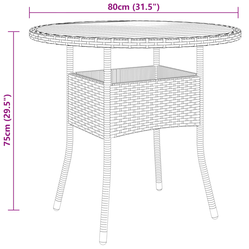 Set Mobilier Grădină, 5 Piese, , Poliratan Și Sticlă