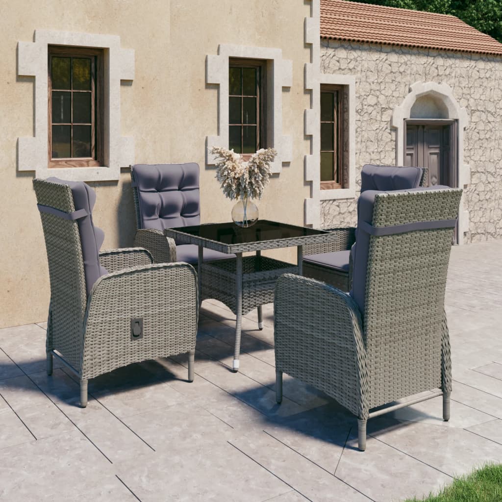 Set Mobilier Grădină, 3 Piese, , Poliratan Și Sticlă