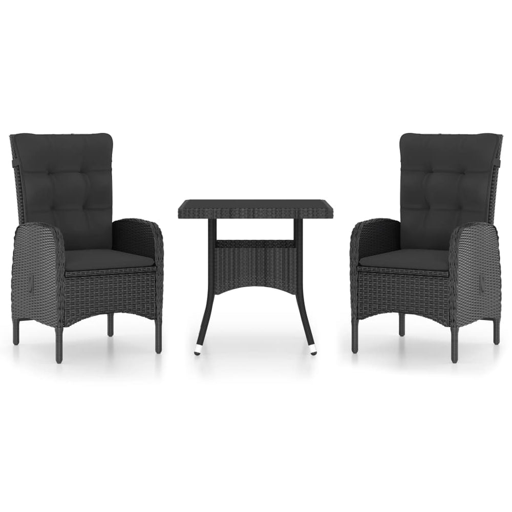 Set Mobilier Grădină, 3 Piese, , Poliratan Și Sticlă