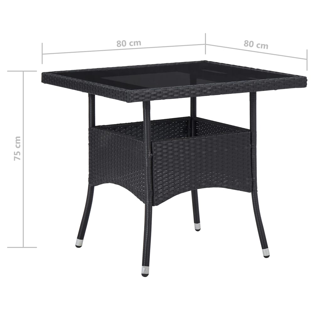 Set Mobilier Grădină, 3 Piese, , Poliratan Și Sticlă