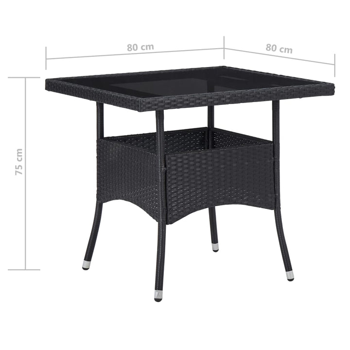 Set Mobilier Grădină, 3 Piese, , Poliratan Și Sticlă