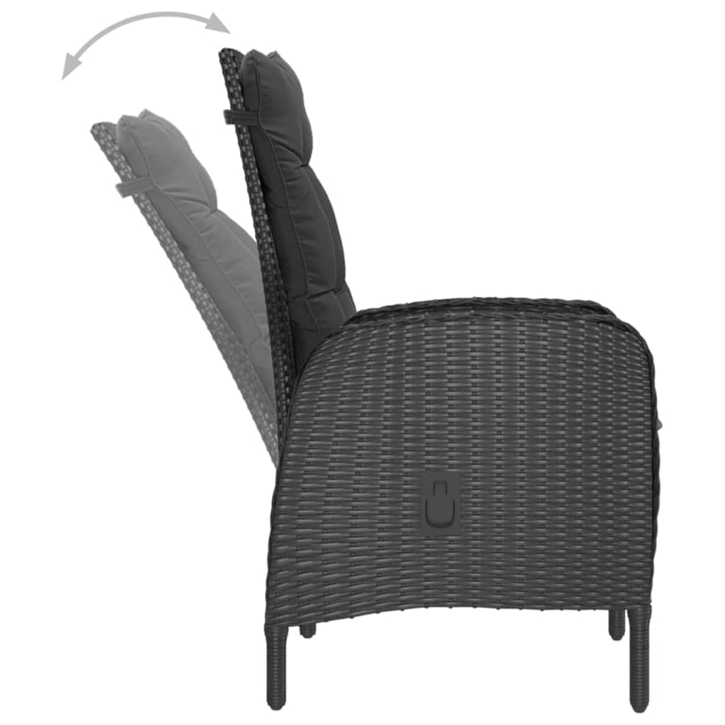 Set Mobilier Grădină, 3 Piese, , Poliratan Și Sticlă
