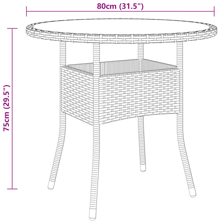 Set Bistro De Grădină, 3 Piese, , Poliratan