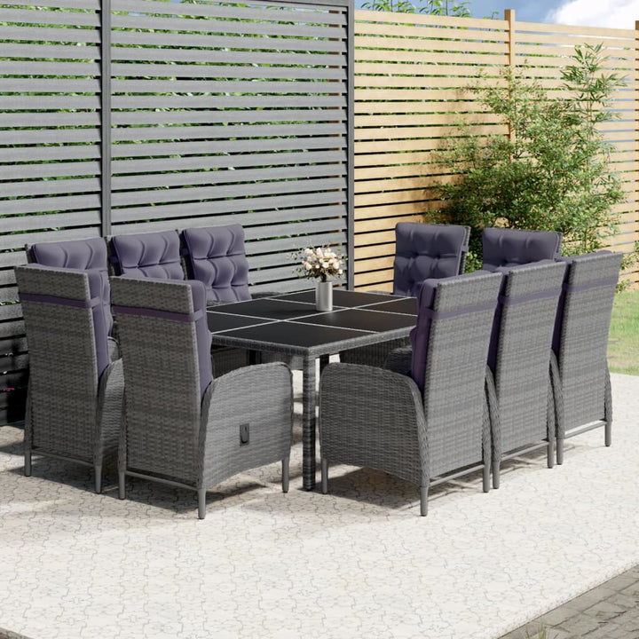 Set Mobilier De Grădină, 11 Piese, , Poliratan