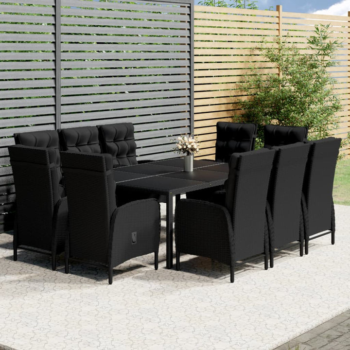 Set Mobilier De Grădină, 11 Piese, , Poliratan