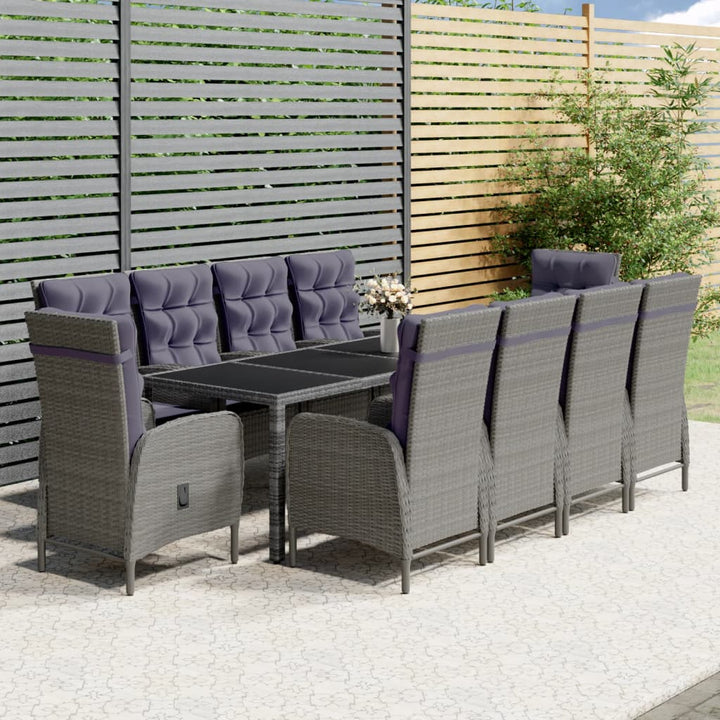 Set Mobilier De Grădină, 11 Piese, , Poliratan