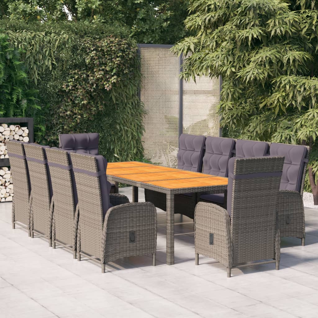 Set Mobilier De Grădină, 11 Piese, , Poliratan