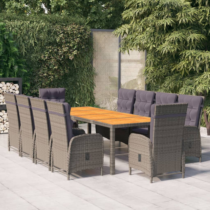 Set Mobilier De Grădină, 11 Piese, , Poliratan